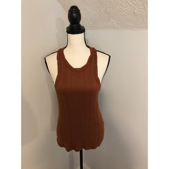 Anthropologie Pilcro Brown Sustainable Ribbed Tank Top-Small - Picture 2 of 9